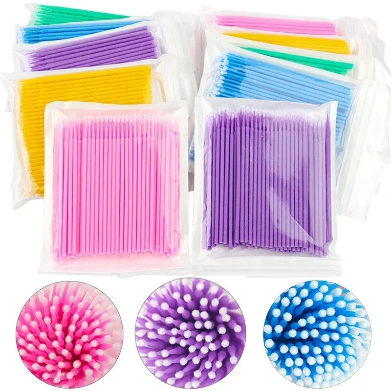 Cleaning Micro Cotton Brush Lash Extension 100Pcs Eyelash Swab