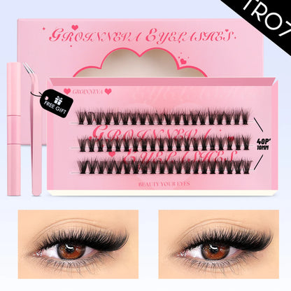 GROINNEYA DIY Lash Clusters Kit Mixed Tray Eyelash Extension Full Set