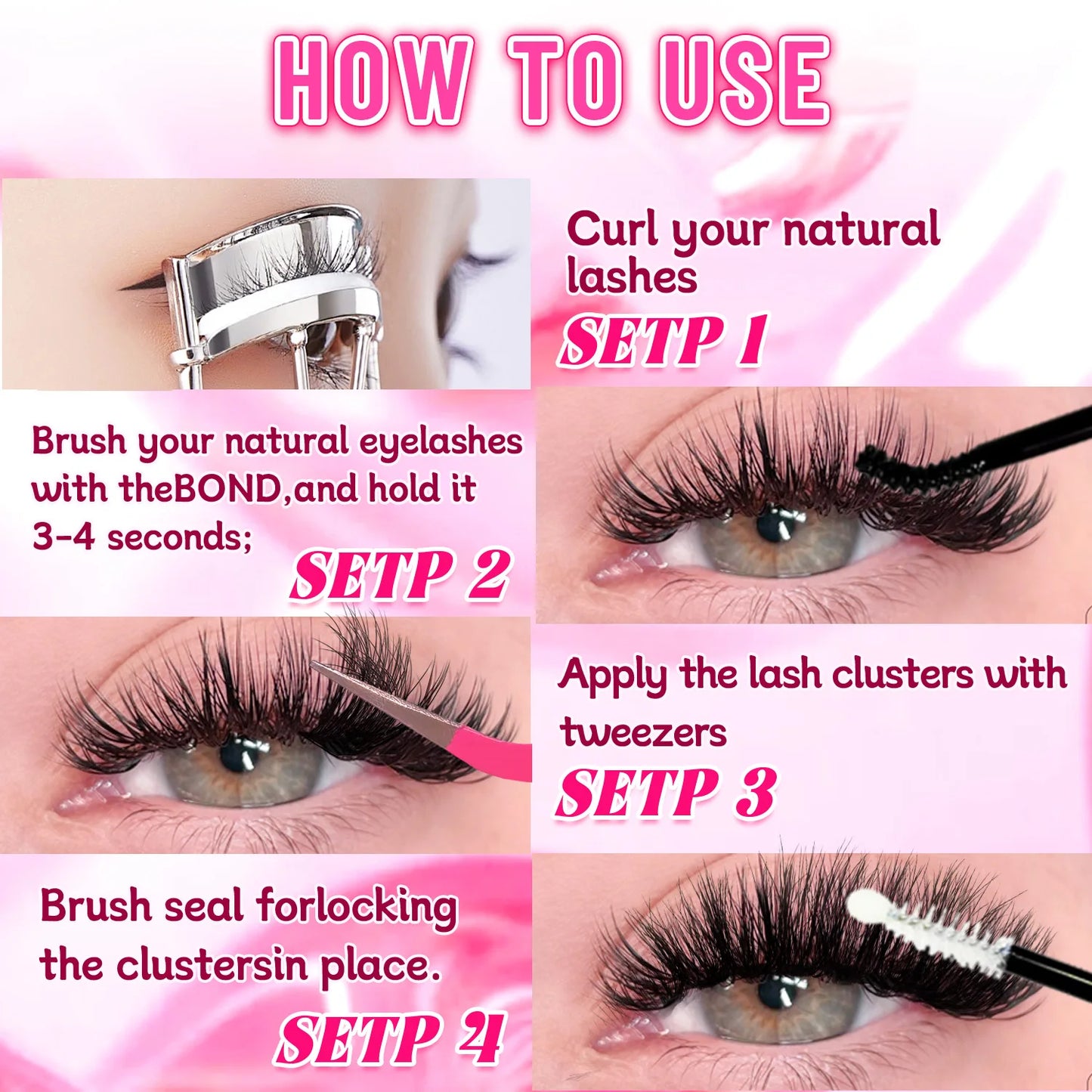 Show-Stopping Top & Bottom Lash Kit – 250/740 Cluster Bombshell Fluffy