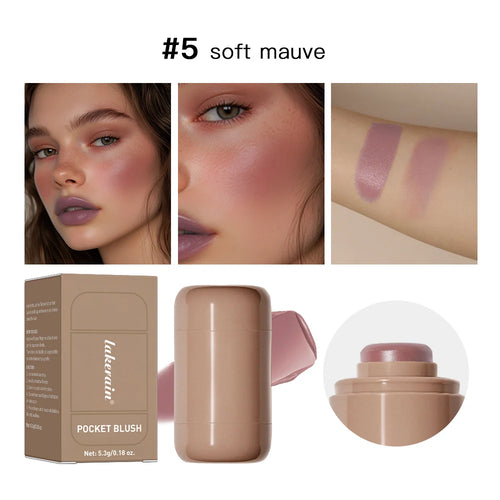 3-in-1Blush Stick Lasting Brightens Facial Cheek Stick Moisturizing