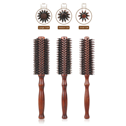 12 Style Wood Handle Round Rolling Brush Straight Twill Hair Comb Boar