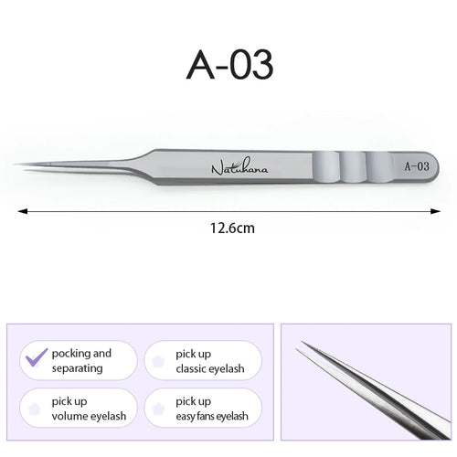 Stainless Steel Eyelash Extensions Tweezers Lash Artists High