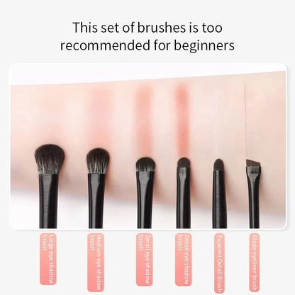 6-Piece Eye Makeup Brush Set: Professional Soft Contour Eyeshadow