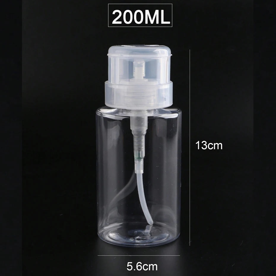 200ML Empty Pump Liquid Alcohol Press Nail Polish Remover Cleaner