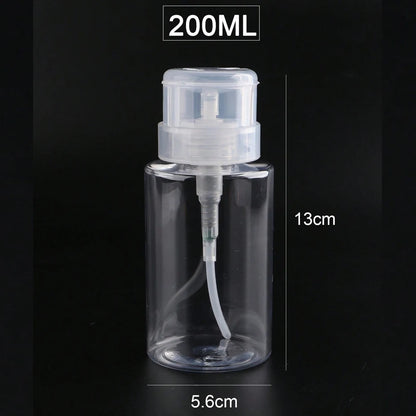 200ML Empty Pump Liquid Alcohol Press Nail Polish Remover Cleaner
