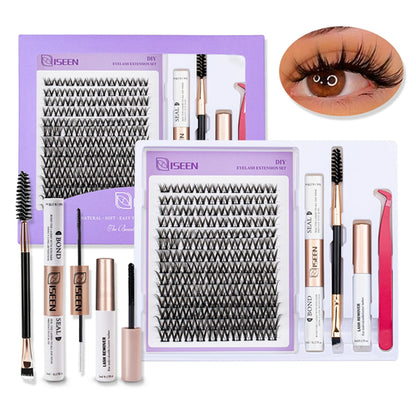 ISEEN DIY Lash Extension Mix Styles Lash Clusters Individual with