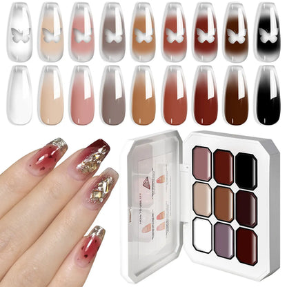 LIMEGIRL 9 Color Gradient Painting Gel Nail Art Gradient Color DIY