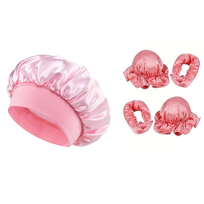 No Heat Hair Curler And Satin Sleeping Cap Set Heatless Hair Curling