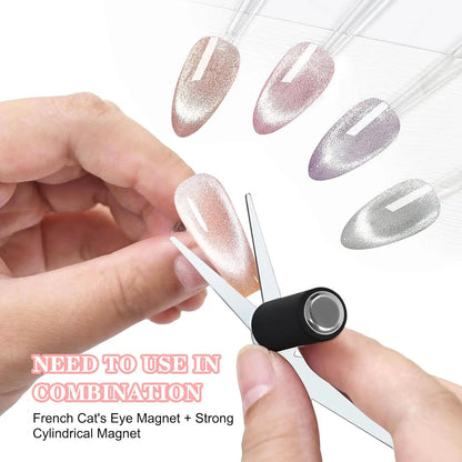 2 in 1 Cat Eye Nail Magnet Set Scissor-shaped Nail Magnet Tool for