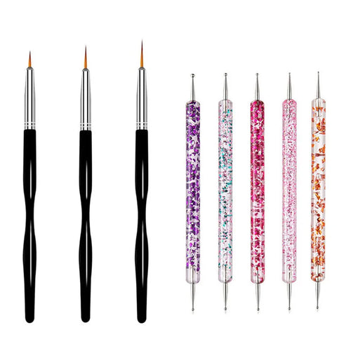 5/20Pcs Nail Art Brush Design Tip Painting Drawing Carving Dotting Pen
