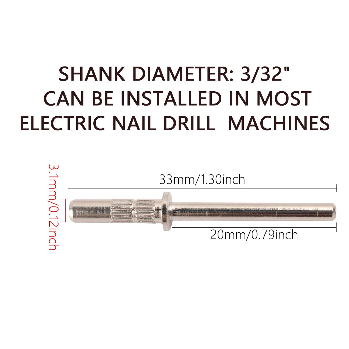 100pcs 3.1mm Mini Sanding Bands Kits Nail Drill Bits Mandrel Sets