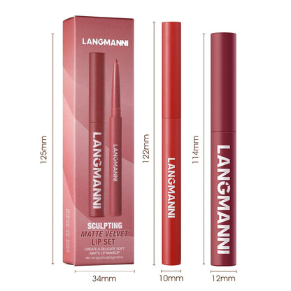 Integrated waterproof lipliner+lipstick lipstick lipstick set,no