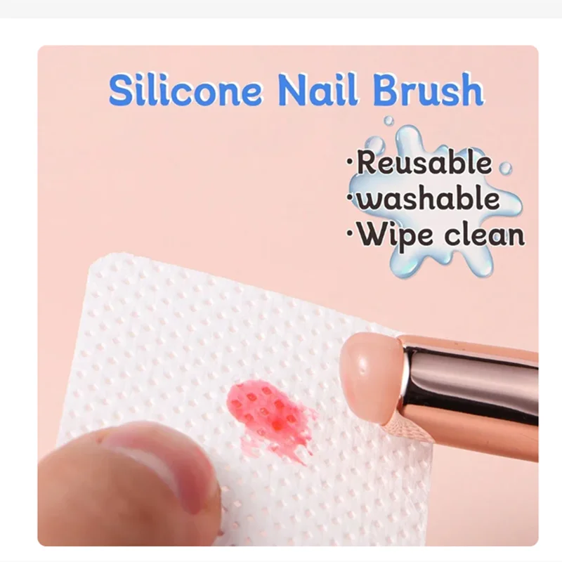 Nail Art Silicone Brush Reusable Mirror Powder Pigment Applying