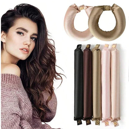 Heatless Hair Curlers Satin Curling Rod Headband No Heat Silk Curls