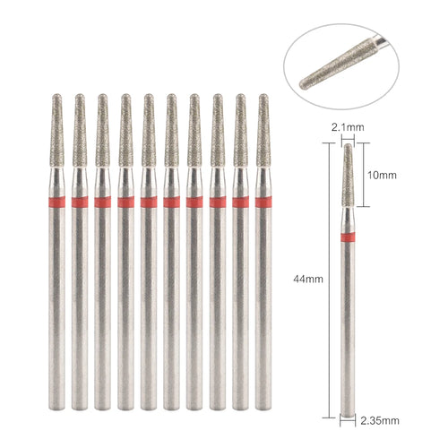 10Pcs Diamond Milling Cutter For Manicure Electric Nail Drill Bits