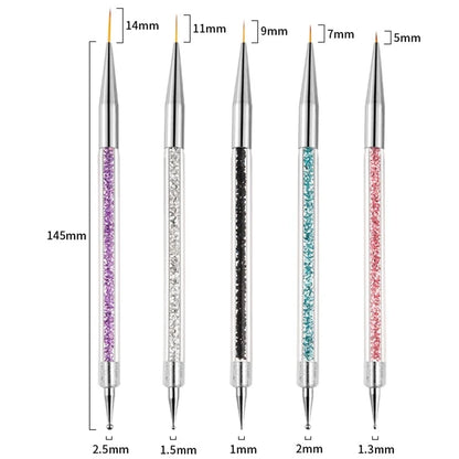 5Pc Nails Art Dotting Pen Acrylic Drawing Liner Supplies Brush