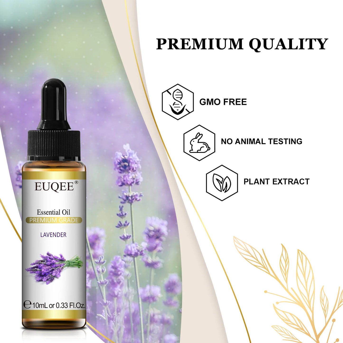 EUQEE 10ml Pure Natural Essential Oil Lavender Jasmine Eucalyptus