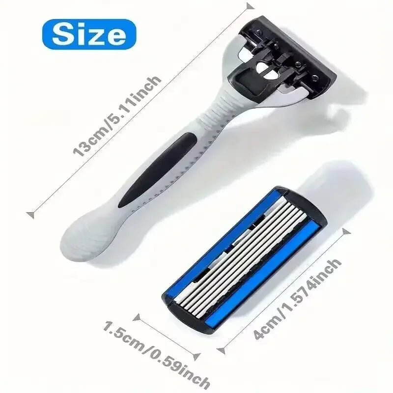 Men's manual razor safety razor 6-layer stainless steel hair removal