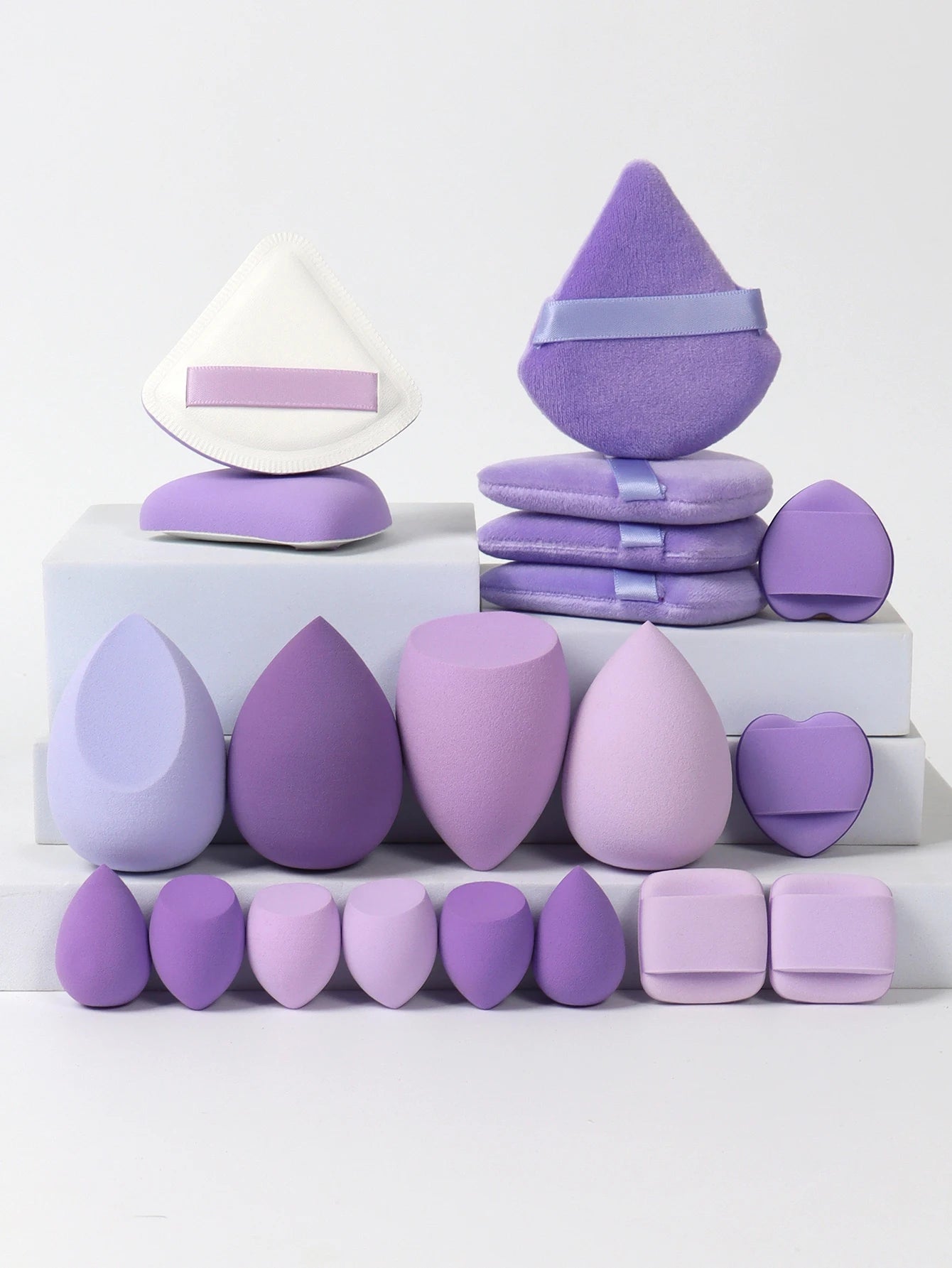 20 Pcs Pink Makeup Sponge and Makeup Puff Set Suitable for Face Cream