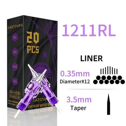 Tattoo Cartridge Needles 20Pcs LASTJUDG Tattoo Needles For Makeup