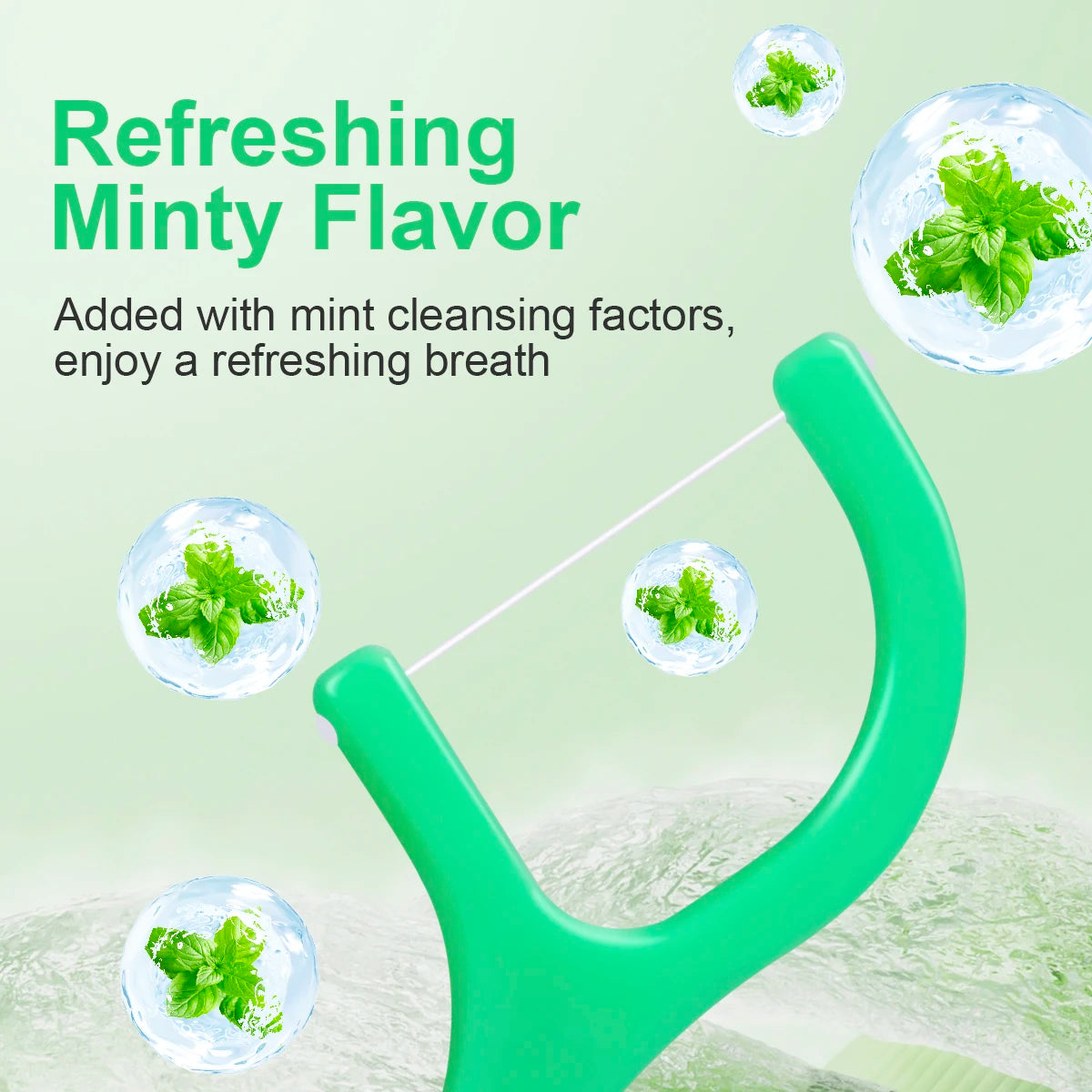 300pcs Mint Adult Dental Floss Sticks - Ultra-Fine Flosser Home Set -