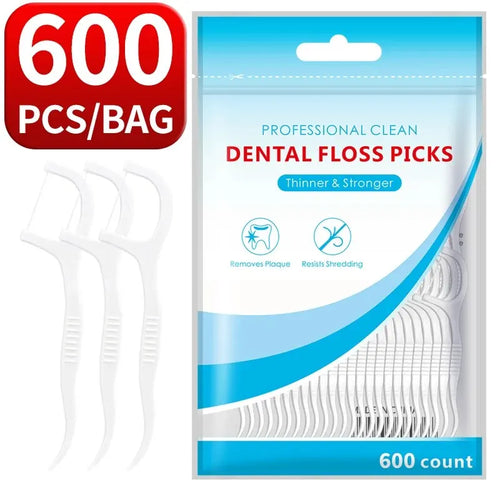 200pcs Dental Floss and Plastic Toothpicks for One-time Cleaning of