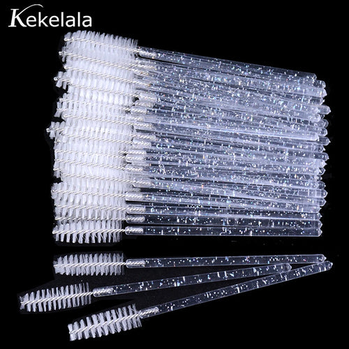 50Pcs/Bottle Eyelash Extension Brushes With Container Eyebrow  Eye