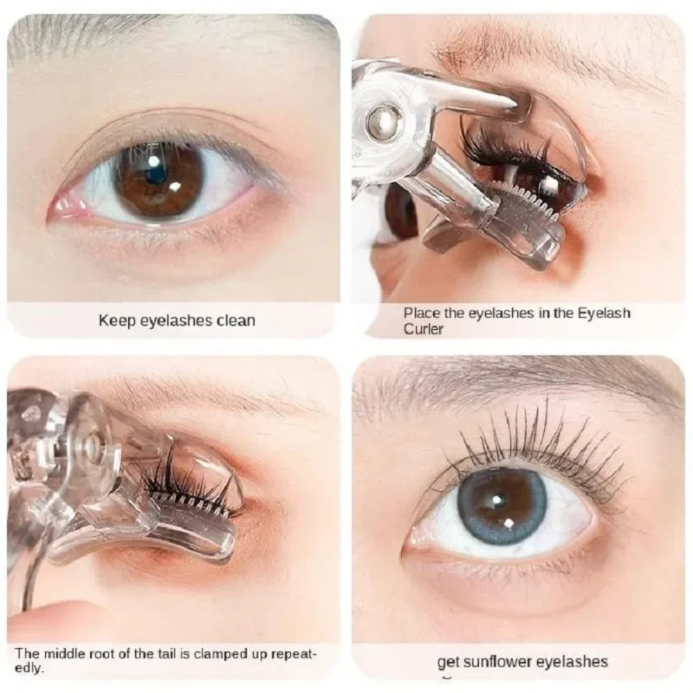 Dual-Type Eyelash Curler with Comb – Wide & Partial Clip Options,