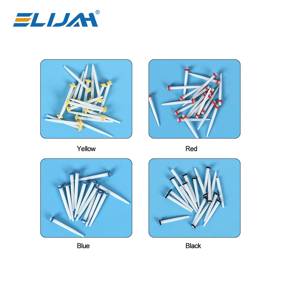 ELIJAH 200Pcs/Box Dental Fiber Post Drills Screw Straight Post Quartz