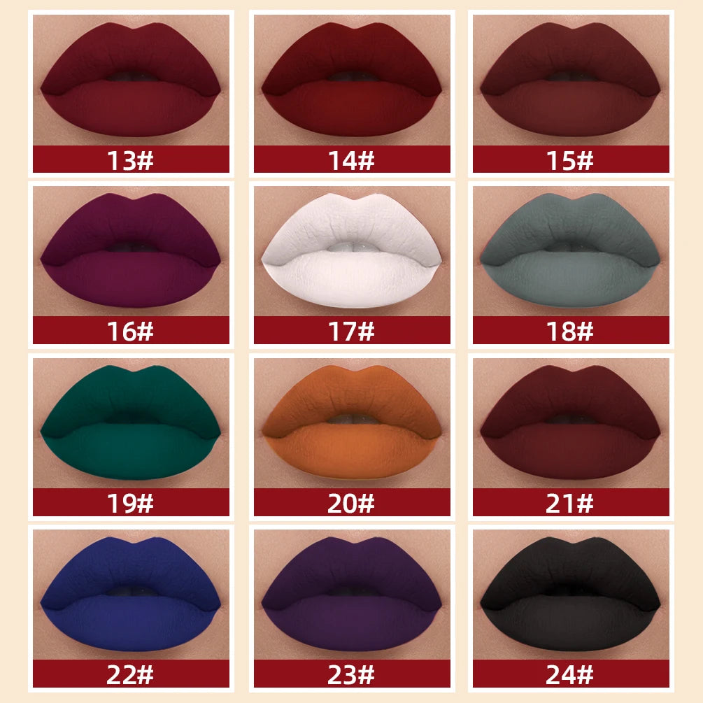 QIBEST Matte Liquid Lipstick Waterproof Long Lasting Velvet Lip Gloss