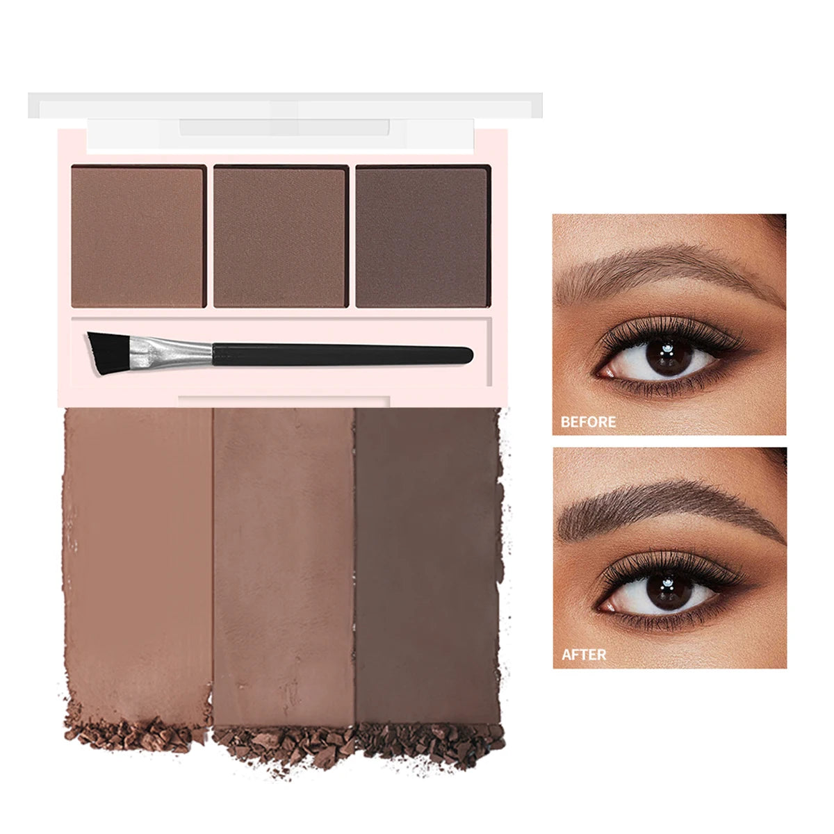 Three-color eyebrow powder shadow three-dimensional eyebrow shape