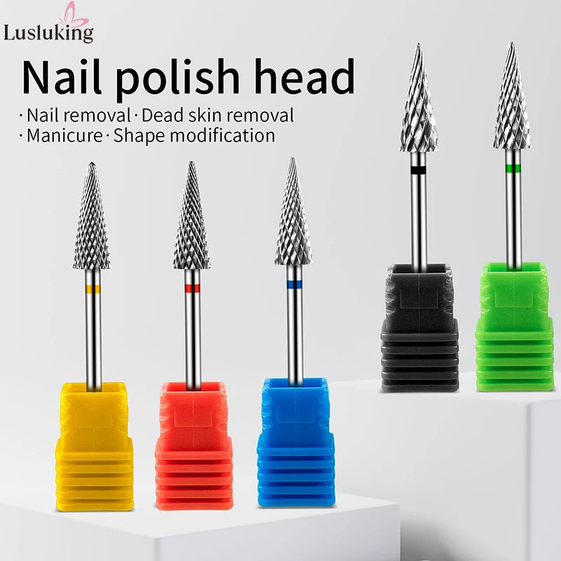 Tip Tungsten Carbid Nail Drill Bits Electric Manicure Drill Accessory