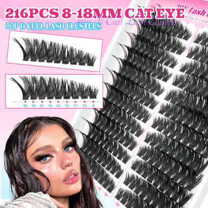 False Eyelashes Natural Wispy Individual Cluster Lashes Easy to Apply