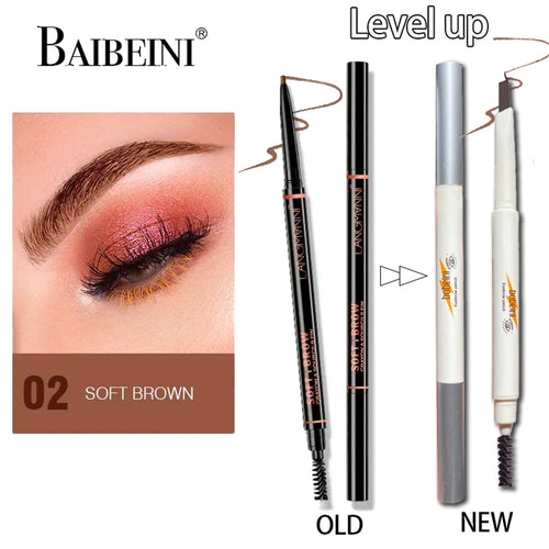 Thin-Head Double-Ended Eyebrow Pencil – Waterproof, Long-Lasting,