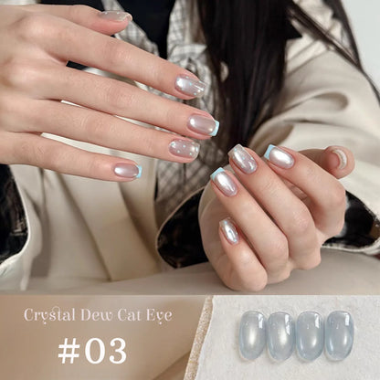 1-9pcs TC Flow Light White Cat Eye Gel Nail Polish Ultra Shine Soak