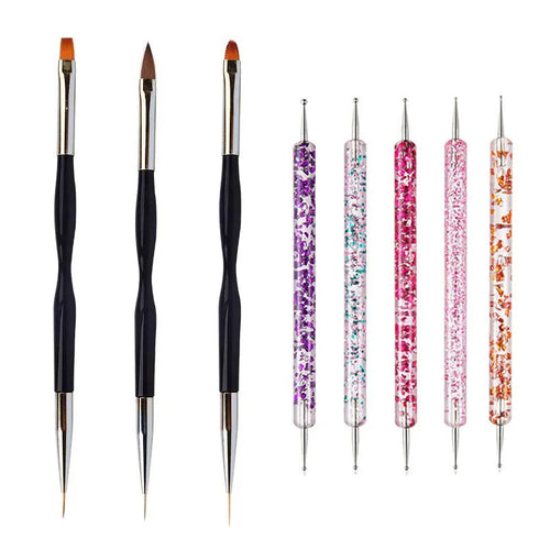 5/20Pcs Nail Art Brush Design Tip Painting Drawing Carving Dotting Pen