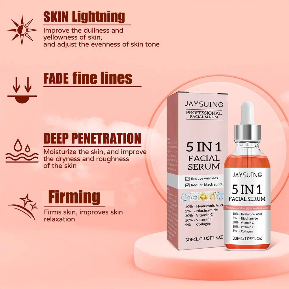 5 In 1 Fade fine lines Firming Face Serum Moisturizing brightning