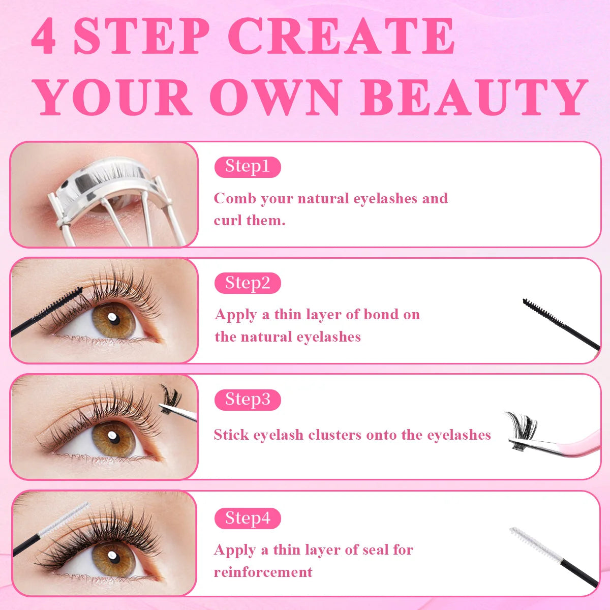 Eyelash Glue and Seal for Eyelash Clusters Strong Fixed  Eyelash Glue