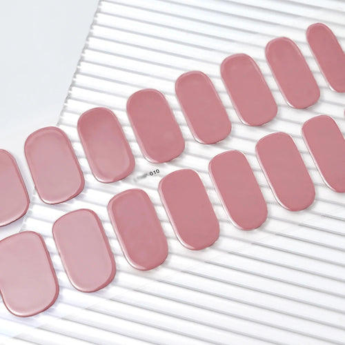 16Tips Semi-Cured Gel Nail Sticker Pure Color UV/LED Lamp Gel Nail