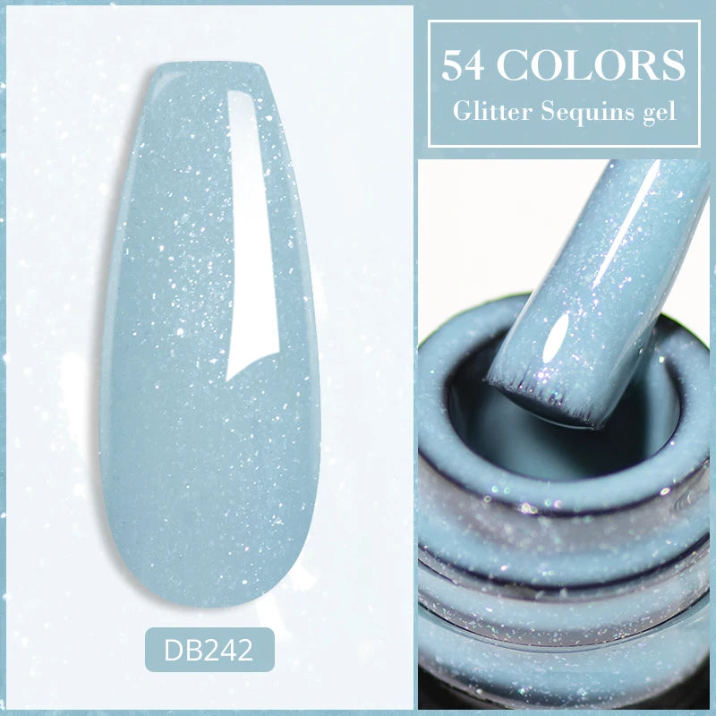 6ml Glitter Gel Nail Polish Sparkling Nail Art  UV Gel Colorful