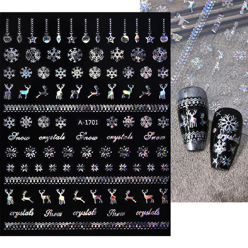 Winter Christmas Atmosphere Nail Stickers Snowman Snowflake Wapiti