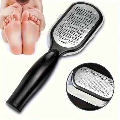 1pc professional stainless steel foot file, with splash-proof design,
