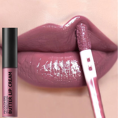 1PC Butter Gloss Non-Sticky Lip Gloss Long Lasting Nude Lip Makeup