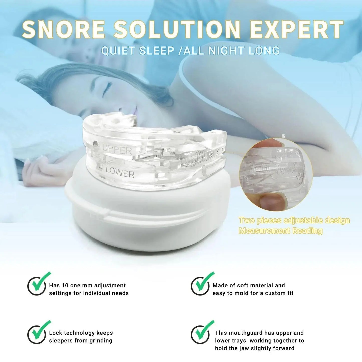 Adjustable Anti-Snoring Mouth Guard  Mouthpiece Sleeping Devices