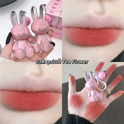 Gege Bear Pink Rabbit Velvet Matte Lip Cream Black Rabbit Water light