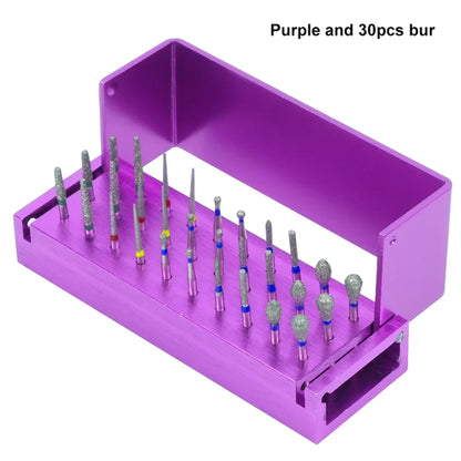 30Pcs/Set Dental Burs Kit With 30Pcs Burs High Speed Handpiece burs
