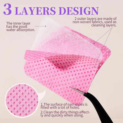 LINMANDA 200Pcs Lint Free Nail Cleaning Wipes Nail Cleaning Pads Gel