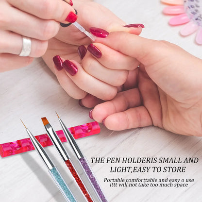 5 Grids Acrylic Clear Nail Brush Shelf Portable Mini crystal Painting