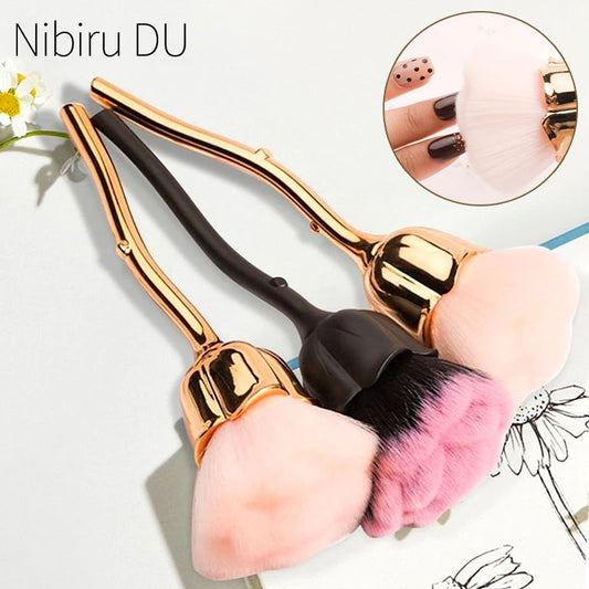 Pink Rose Soft Brush For Manicure Nail Art Dust Brush Nail Dust Brush