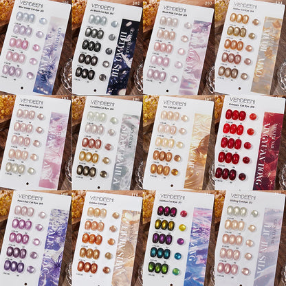 Vendeeni 5 Colors/Set Crystal Cat Eye Gel Nail Polish Semi Permanent